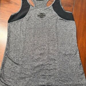 Harley-Davidson Heather Gray and Black Racerback Tank